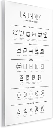 Miniatura 10 de Stupell Industries Placa de pared con símbolos de limpieza de lavandería, diseño de Martina Pavlova, 10 x 15 pulgadas, color blanco (ac-953_wd_10x15)