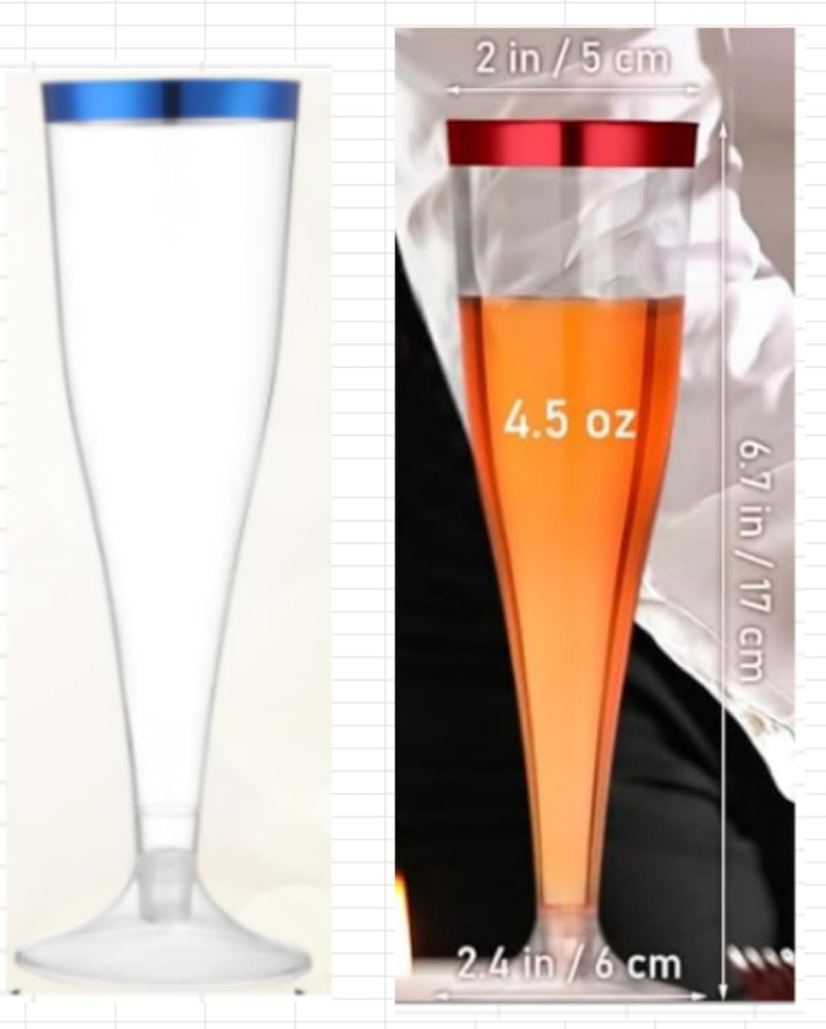 Funnymoom 50 Pack 2026 Graduation Disposable Champagne Flutes Set 4.5 oz Plastic Grad Glasses and Mini Graduation Caps with Tassels for Cocktail Toasting Grad Party Favor (Black)