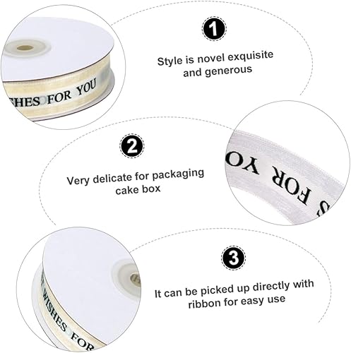 Miniatura 2 de SEWACC 1 rollo de caja para hornear tartas, cinta, adorno, regalos, cinta metálica, arte, cinta de coser, cinta de organza para envolver regalos,