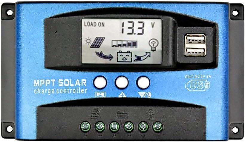 100A MPPT Solar Charge Controller Dual USB LCD Display 12V 24V Auto ...