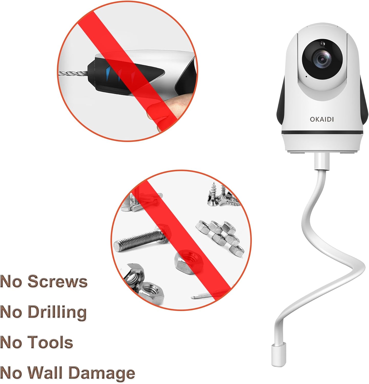 Image showing compatibility of the mount with various baby monitor models