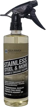 Stainless Steel and More - Stainless Steel Cleaner and Polish with Si02 Ceramic sealer to resist fingerprints, smudges and water spots