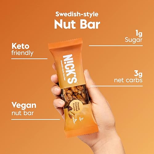 Miniatura 2 de Nicks Keto Nut Bar chocolate de maní aperitivo keto de nueces para deportes senderismo y actividades al aire libre azúcar 1G carbohidratos netos 3G