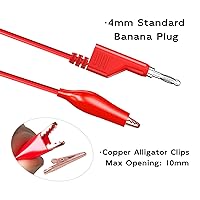 Vista 5 de Goupchn Stackabe Banana Plug to Alligator Clips Cables de prueba 5 colores Cables eléctricos flexibles suaves para pruebas eléctricas multímetro
