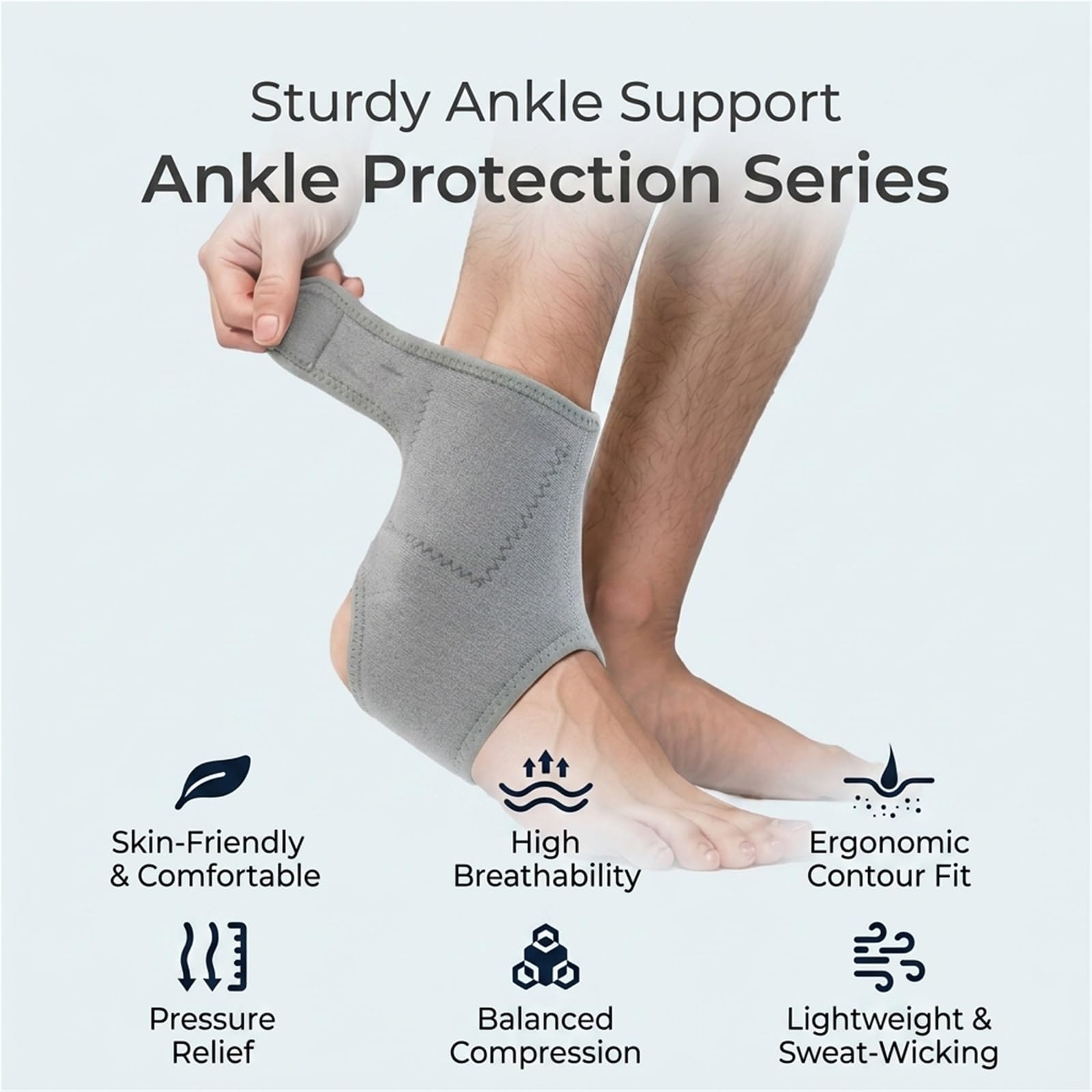 Generisch Kompressions-Sprunggelenkbandage - mit atmungsaktivem Stoff, für Sport und tägliches Gehen, Modell CJDW1181