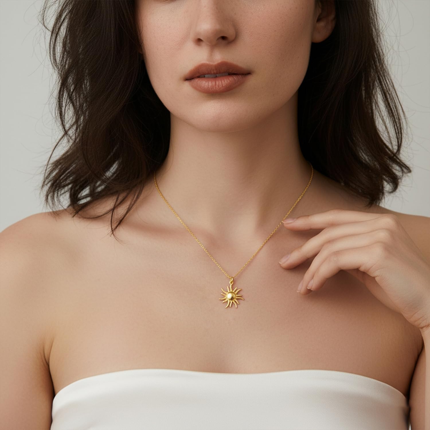 14K Gold Necklaces for Women Gold Necklace for Women Trendy Sun Necklace Bright Enchanting and Full of Charm Sun Pendant Necklaces for Womens