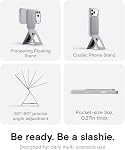 MOFT Phone Tripod Stand Magnetic Selfie Stick for iPhone, Multi-Angles iPhone Stand,Lightweight & Portable Phone Holder,Strong Magnets, MOVAS Vegan Leather,Travel Essentials, Cement（Without Card Slot