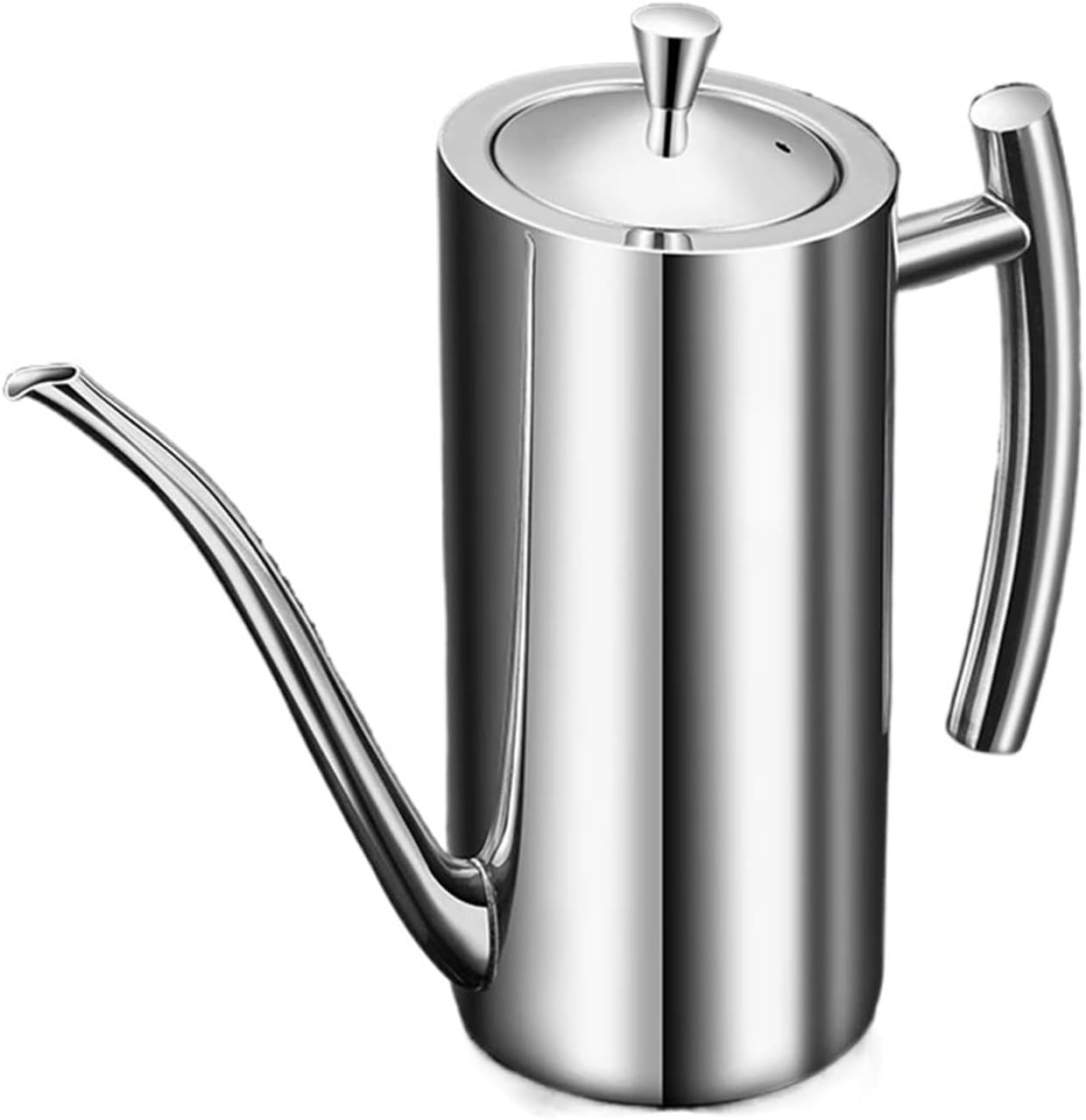 304 Stainless Steel Oil Pot Kitchen Tank Sauce Vinegar Drip-Proof Storage Container for Home Kitchen Use(Silver 1000ML)