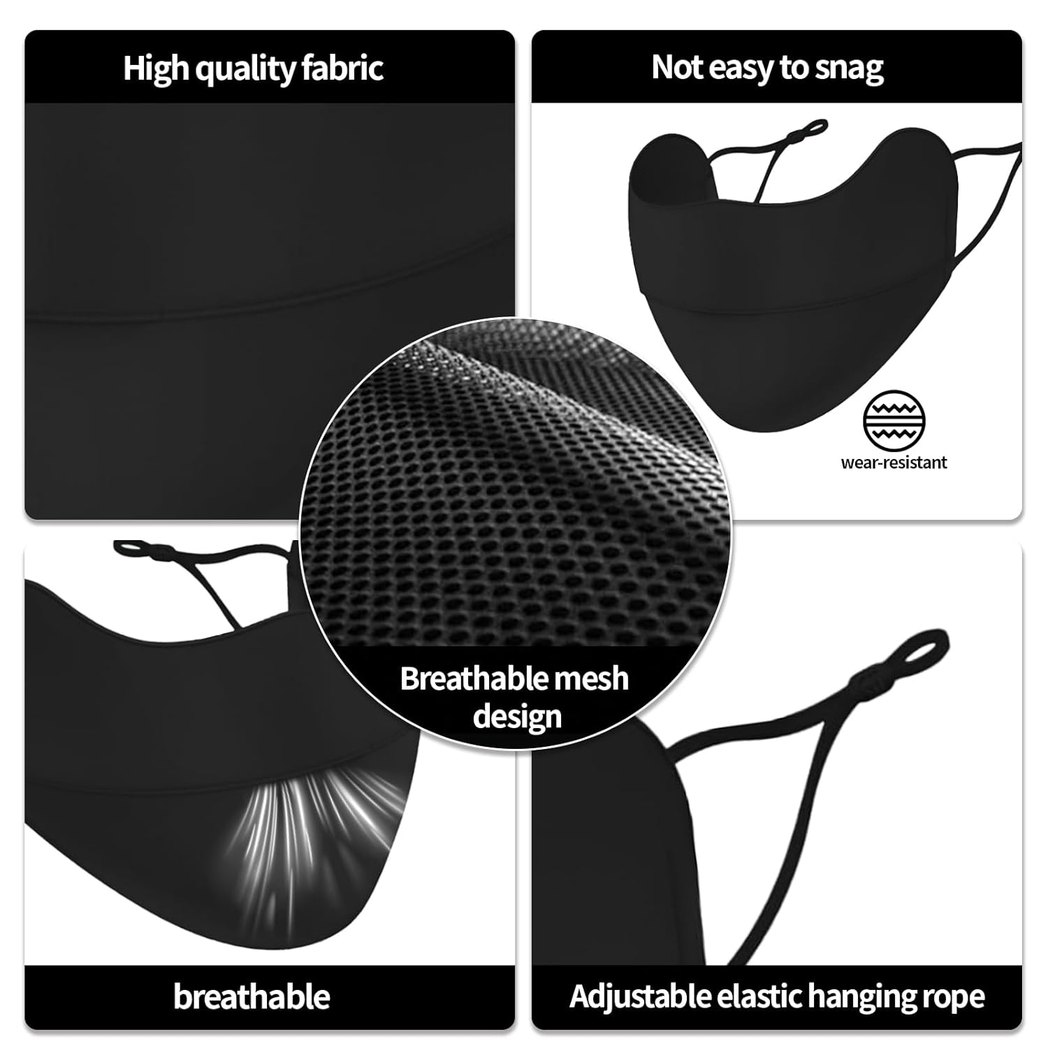 UV Face Mask Sun Protection,UPF 50+Blocks 98% of UVA/UVB Rays,UV Face Mask for Women Washable Reusable(3PCS) - Image 2