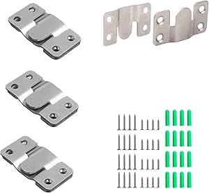 Xtlonbom 4 Pairs Interlocking Flush Mount Bracket Picture Hanging Hook ...