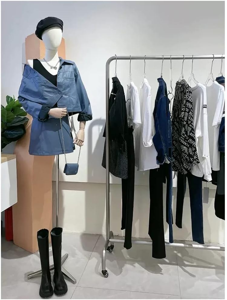 Adjustable Female Dress Form Mannequin with Wooden Arms & Detachable Head, Clothing Display Stand for Sewing, Fashion & Jewelry (Size S/Small, Model A)
