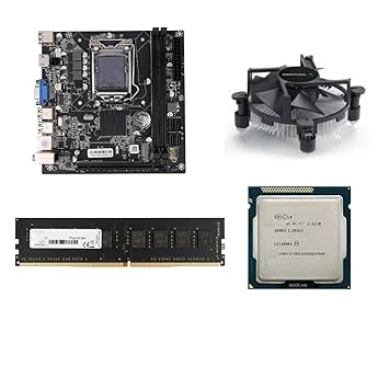 H61 Motherboard Combo Kit with Core i3 3rd Gen 3.30GHz | 4GB DDR3 RAM | CPU Fan | LGA1155 ATX Desktop Motherboard Processor Combo for Home Office Study | 2 Year Warranty