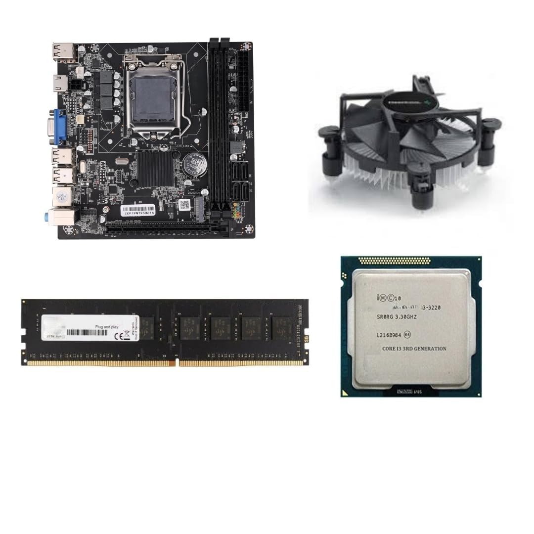 H61 Motherboard Combo Kit with Core i3 3rd Gen 3.30GHz | 4GB DDR3 RAM | CPU Fan | LGA1155 ATX Desktop Motherboard Processor Combo for Home Office Study | 2 Year Warranty-image-11