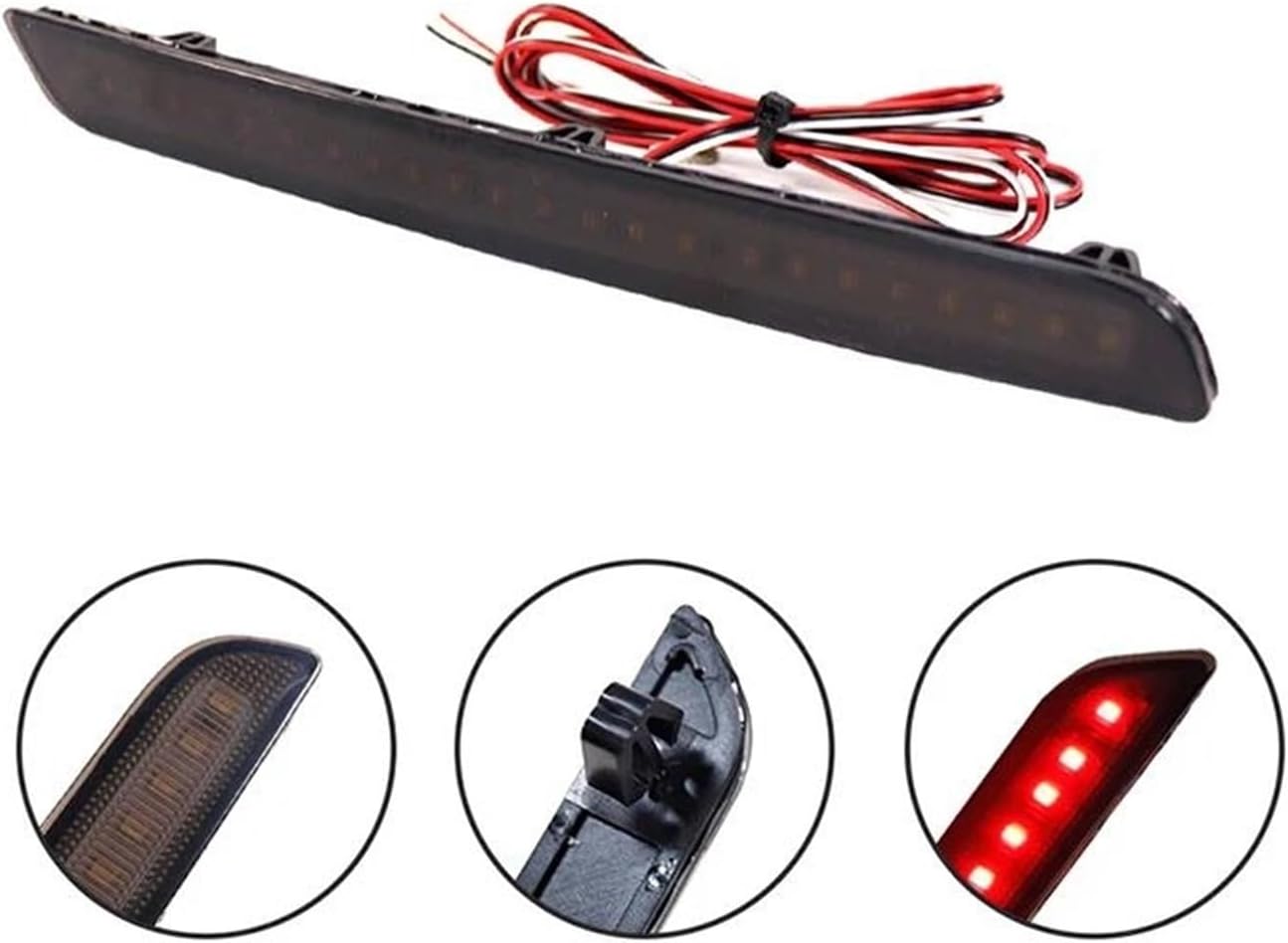 Third Brake Light 2pcs Smoked Lens Red LED Car Rear Bumper Reflector Lights Brake Tail Lights Rear Fog Lights Kit For Toyota GR For Supra 2020 2021 2022 Rear Brake Lights image 3