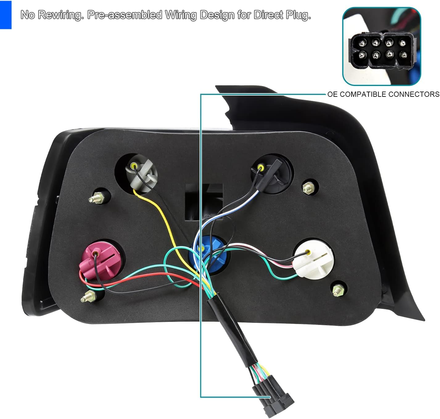 SPEC-D TUNING Red Smoke Lens Tail Lights Compatible with 1992-1998 BMW E36 3-Series 4 Door Sedan, Left + Right Pair Assembly