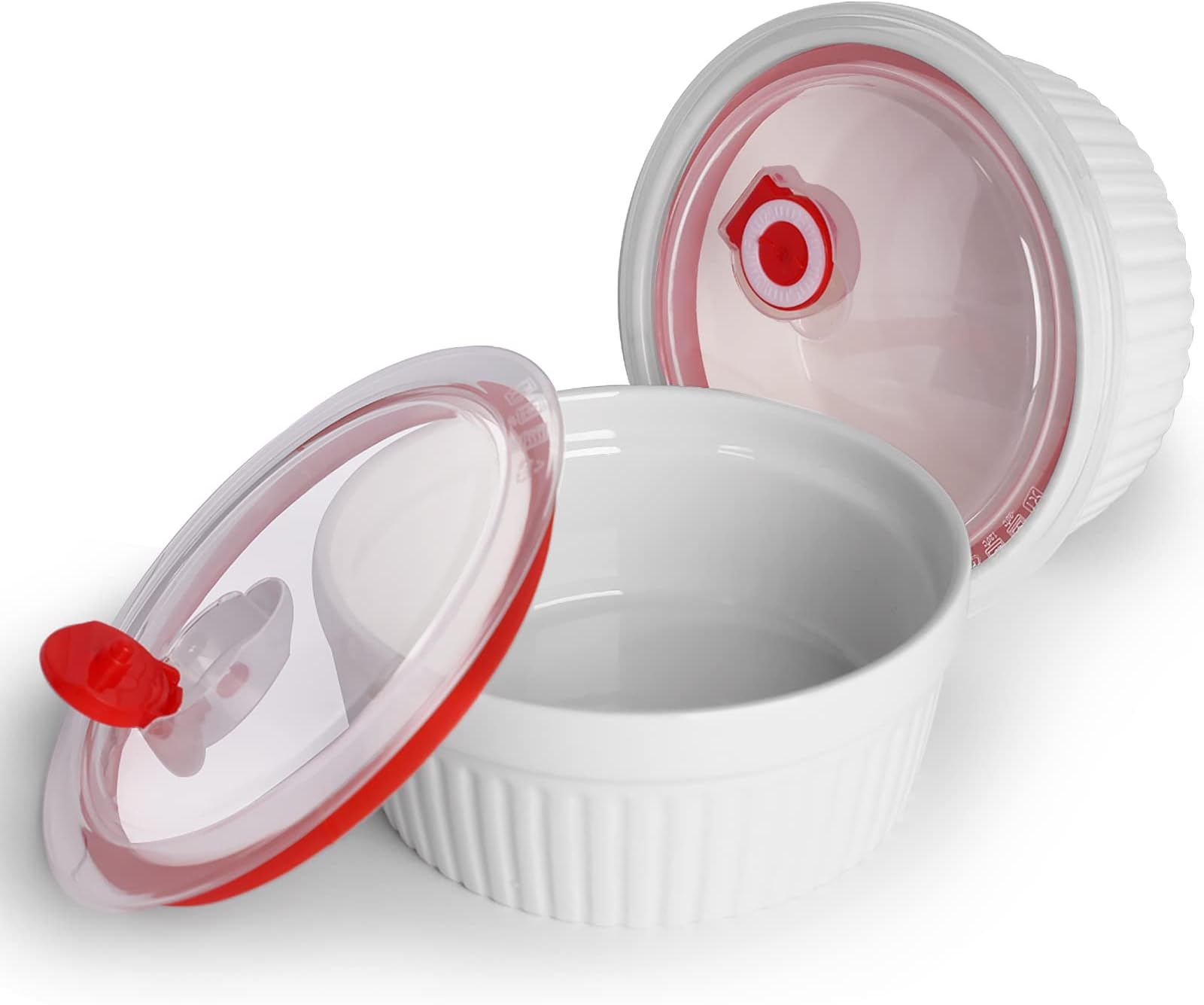 22 oz Ramekins with Lids 2 PCS, Porcelain Ramekins Dishes