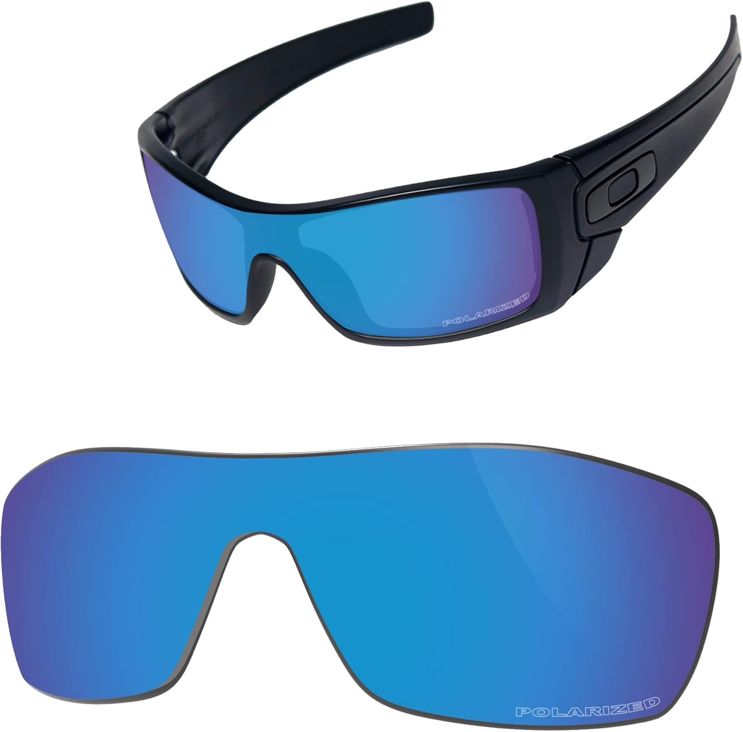 Vaep Polycarbonate Replacement Lenses for Oakley Batwolf OO9101 Sunglasses - Ice Blue POLARIZED