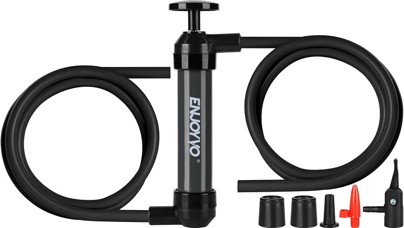 Bomba Manual de Transferência 3 em 1 para Combustível, Óleo e Inflação de Ar ENJOYVO, 6–8 L/min, mangueira de 129,5 cm