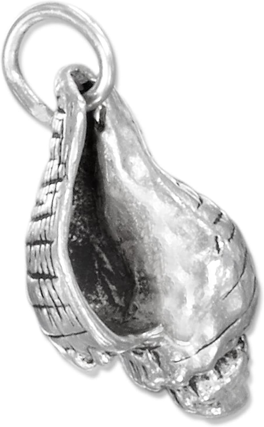 Seashell Sea Shell Conch Snail 3D 925 Solid Sterling Silver Charm Pendant Bracelet Jewelry Making Supply