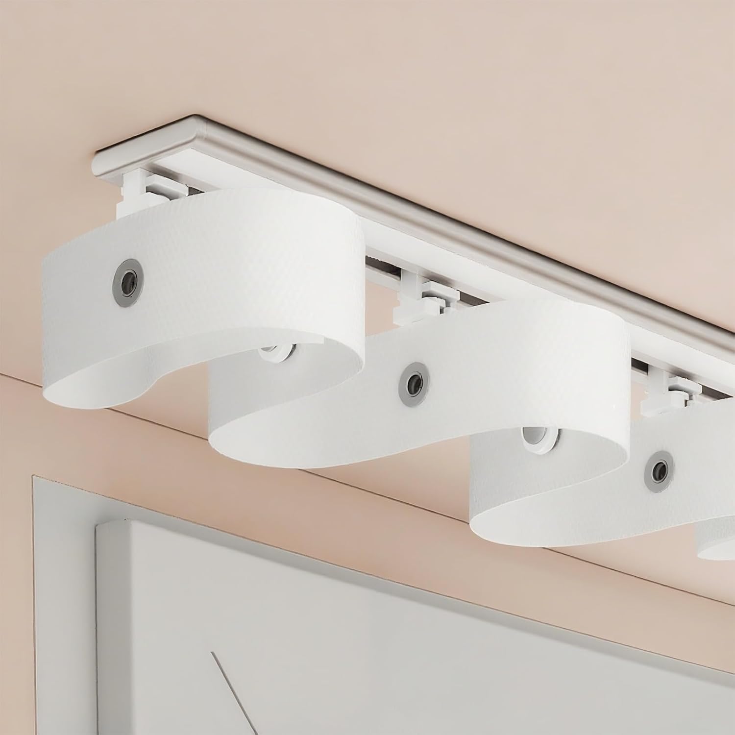 Heavy-Duty Ripplefold Curtain Track Set, 3.3ft to 19.7ft Adjustable Snake Ceiling Rail, Ultra-Thin Sliding Curtain Rod for Smooth Operation (Champagne, 120cm/3.94ft)