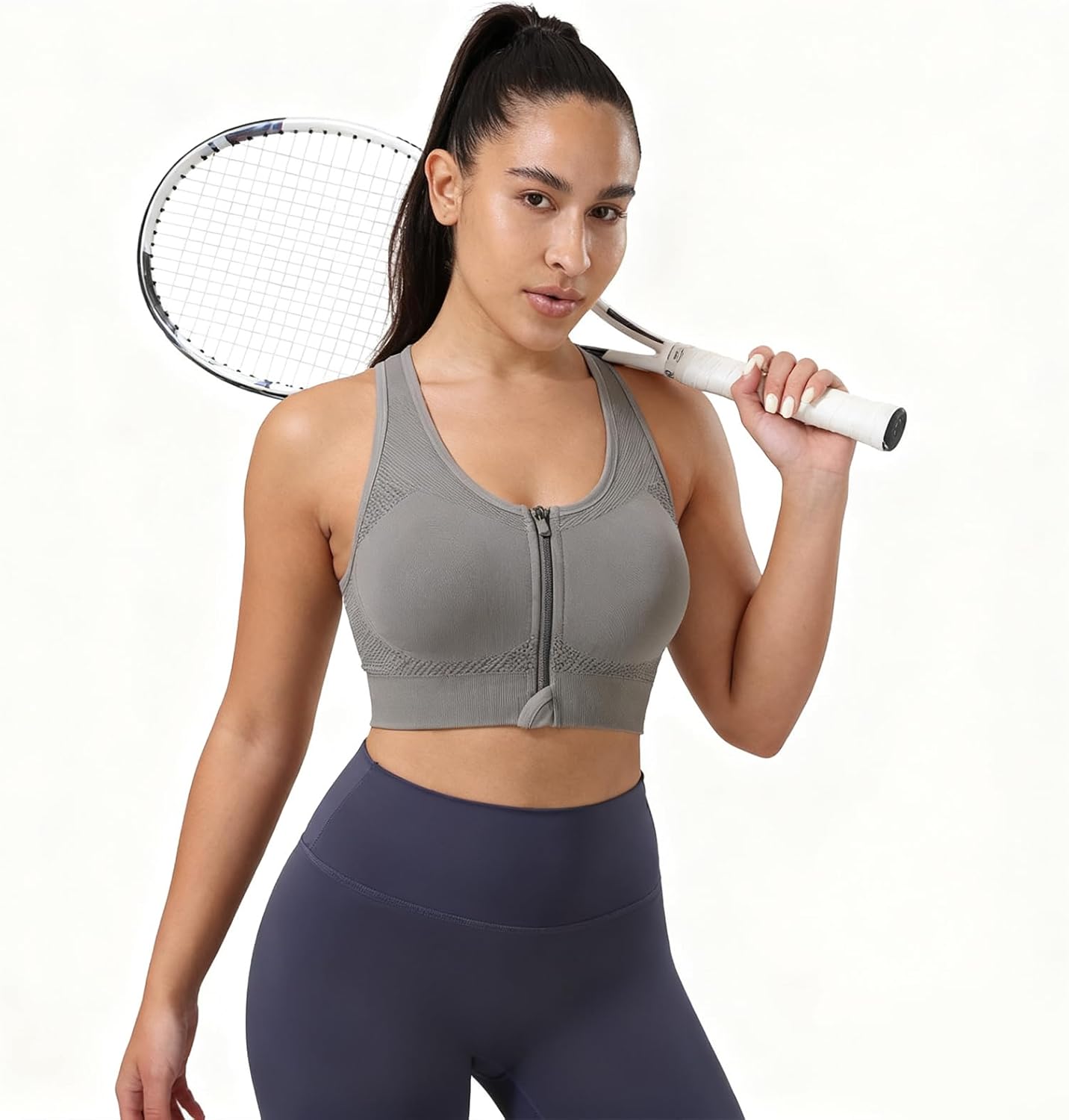 Zip Front Sports Bras for Women-Support Padded Bra Pack Fitness Workout Yoga Gym Running Crop Tank Top ﻿ - Image 7