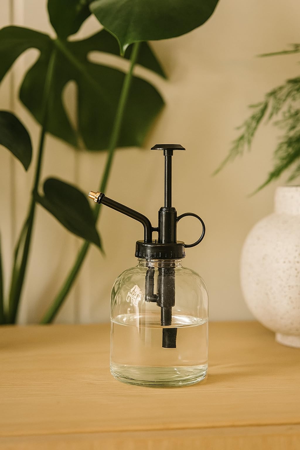 Pulverizador de Vidrio para Plantas, Vaporizador de Interior, Negro, 300 ml