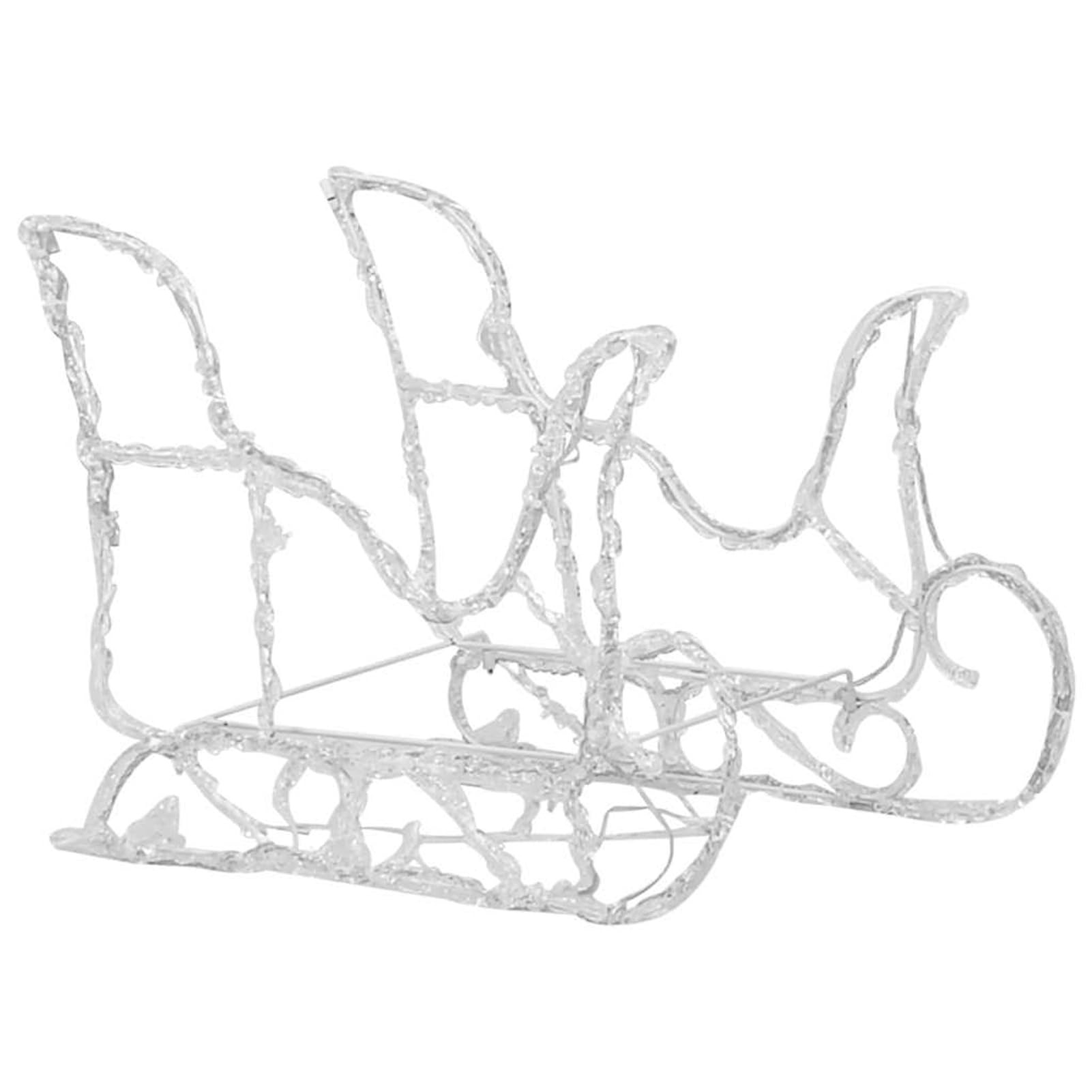 Weihnachtsdeko LED Rentier & Schlitten - Warmweiß, Acryl/PVC, 130 cm, Innen/Außen Weihnachtsdekorationen im Freien 328514