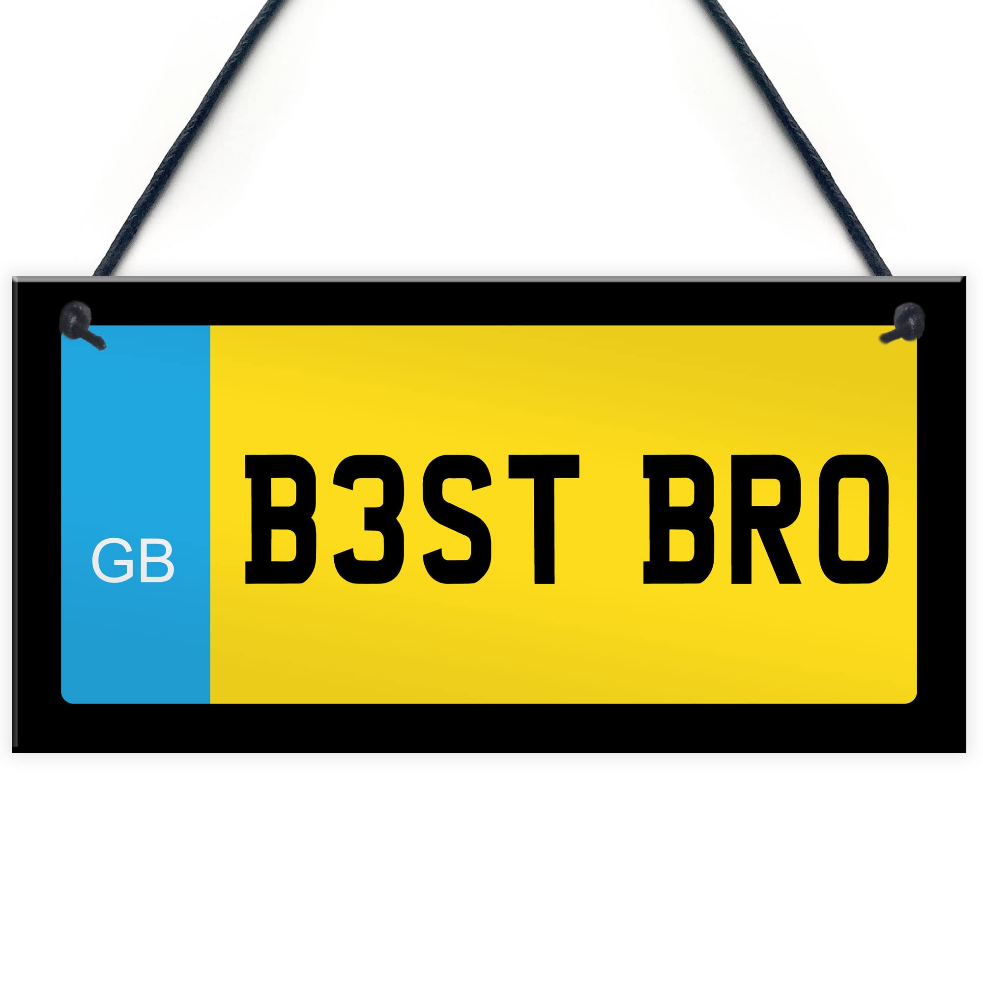 Red Ocean Best Bro Novelty Number Plate Sign Birthday Gift For Brother Funny Gift For Him Wall Bedroom Sign