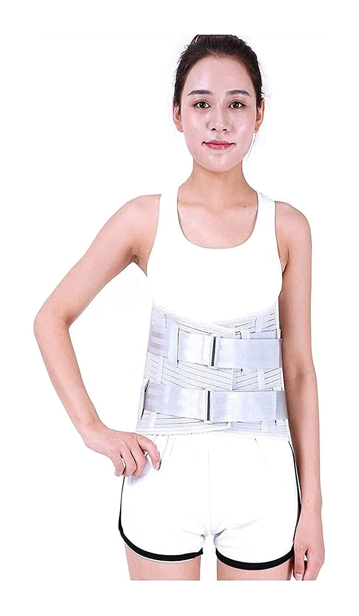 Cinturón de soporte lumbar para la parte inferior de la espalda con tiras de aluminio curvadas, paneles de malla transpirable Correas de gancho y bucle ajustables dobles (Tamaño : XX-Large) (M) (