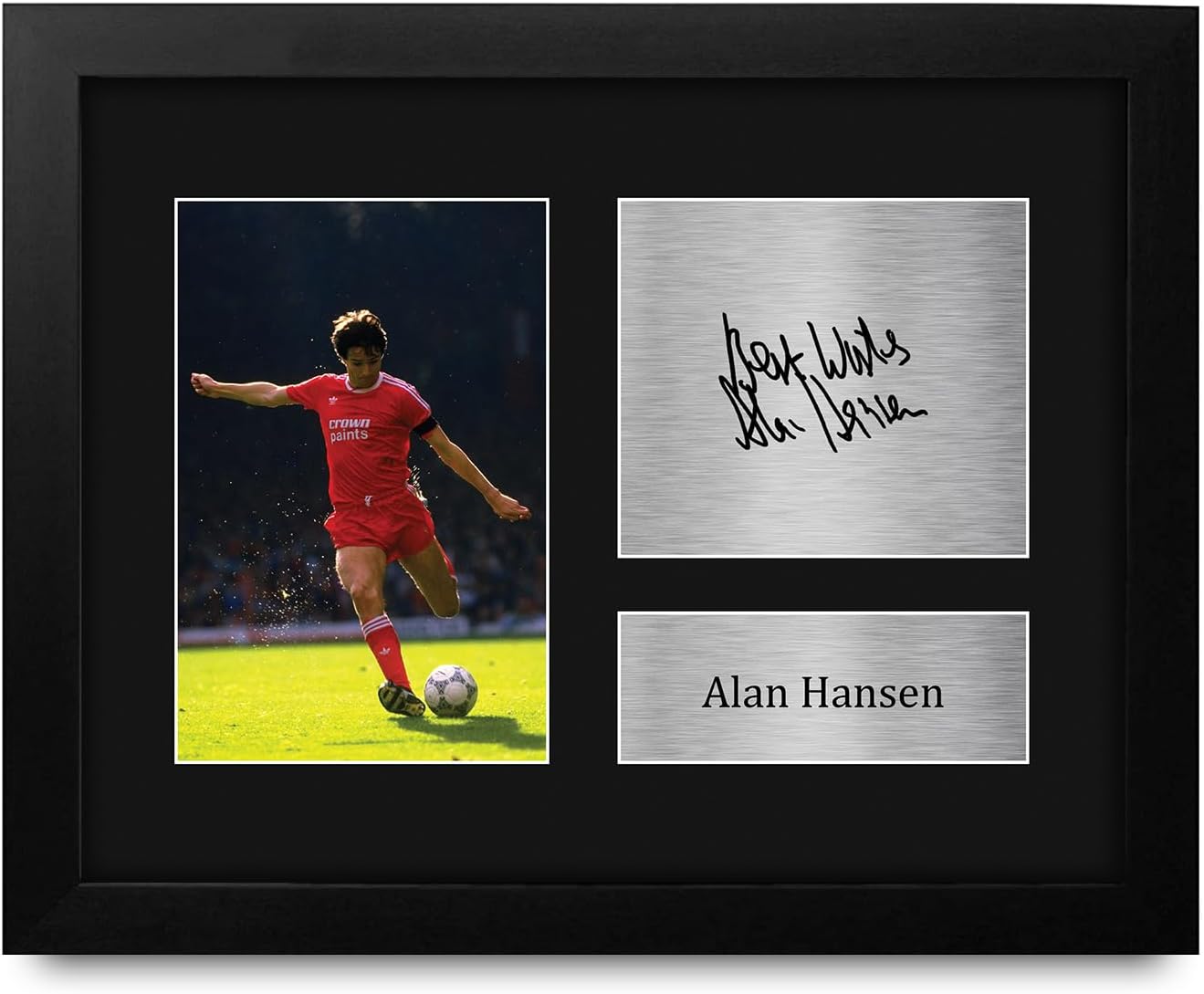 HWC Trading Alan Hansen Liverpool Gifts Printed Signed Autograph Picture for Soccer Fans and Supporters - US Letter Framed (ID-007367)