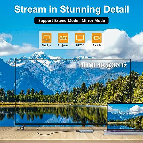 Image of USB C Hub, Multi Port USB C Adapter for MacBook Pro, 6-in-1 USB C to HDMI Hub, Compatible with USB C Laptops and Other Type-C Devices (4K HDMI USB3.0 USB2.0 SD /TF Card Reader 87W PD)