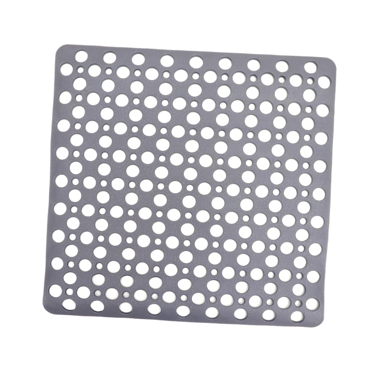Tapis de bain antidérapant TPE gris avec ventouses de douche