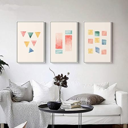 Yyoutop Aquarelle géométrique sans Cadre Toile de Dessin Triangle Rectangle  Art géométrique décoration Peinture Salon décoration de la Maison Affiche:  Amazon.fr: Cuisine & Maison