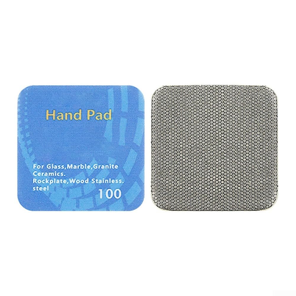 Emery Sanding Disc for Hand Polishing – 65x65x8 mm Glass, Porcelain, Marble, Granite & Concrete Grinding Pad, 60/100/200/400 Grit(Grit 100)