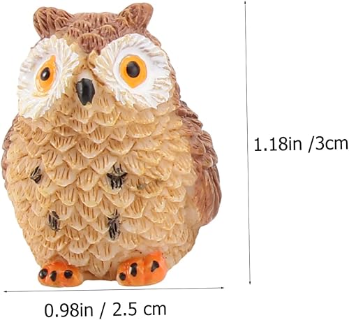 Miniatura 4 de Happyyami 12 piezas de adorno de búho en miniatura, adorno de magdalena, escultura de búho, micro paisaje, estatua de búho, muñeca, juguetes,