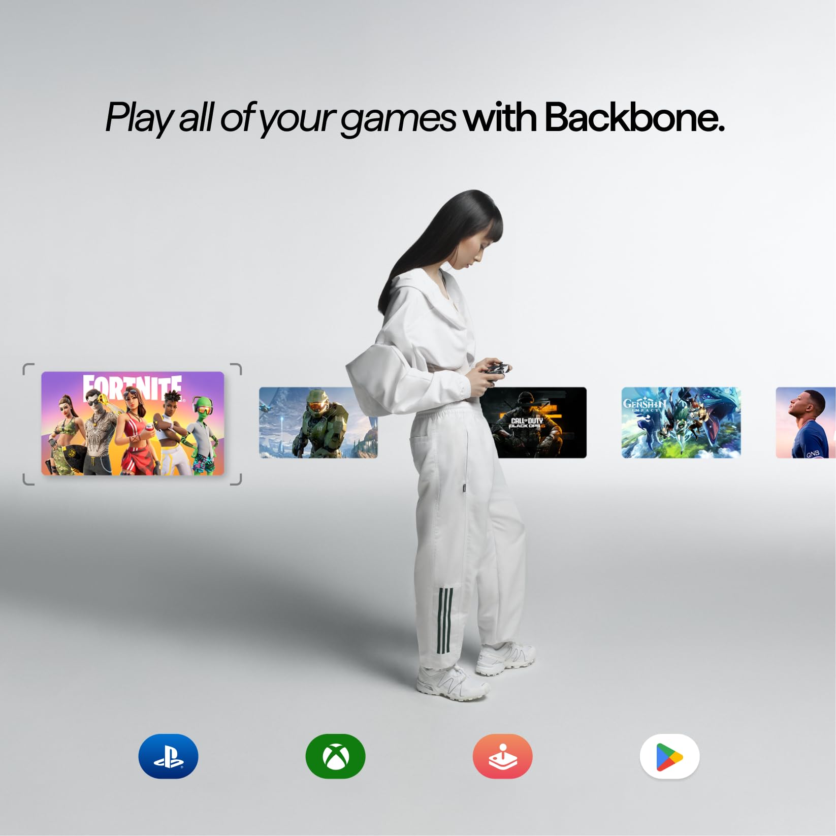 BACKBONE Pro kontroler do gier dla iPhone'a 15/16/17 i Androida, kontroler USB-C/Bluetooth, Stream Xbox, Play Call of Duty, PlayStation przez iOS Remote Play