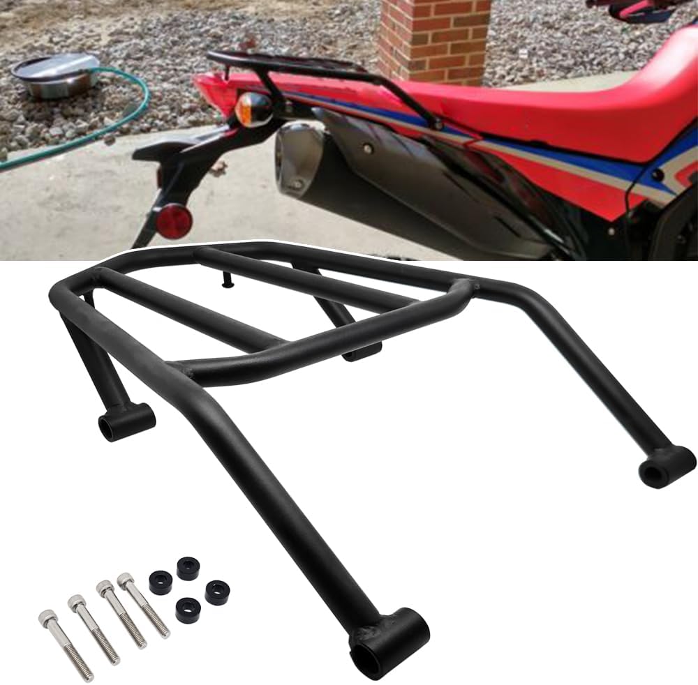 Black Rear Luggage Rack Compatible with Honda CRF300L CRF300LS CRF300L Rally (2020-current)