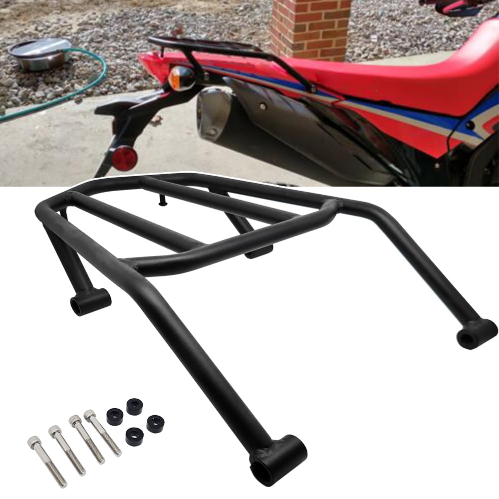 CRF300L Enduro Series Hinterrad-Gepäckträger (ab 2021) – Schwarz, Aus Stahl, Inkl. Edelstahl-Hardware