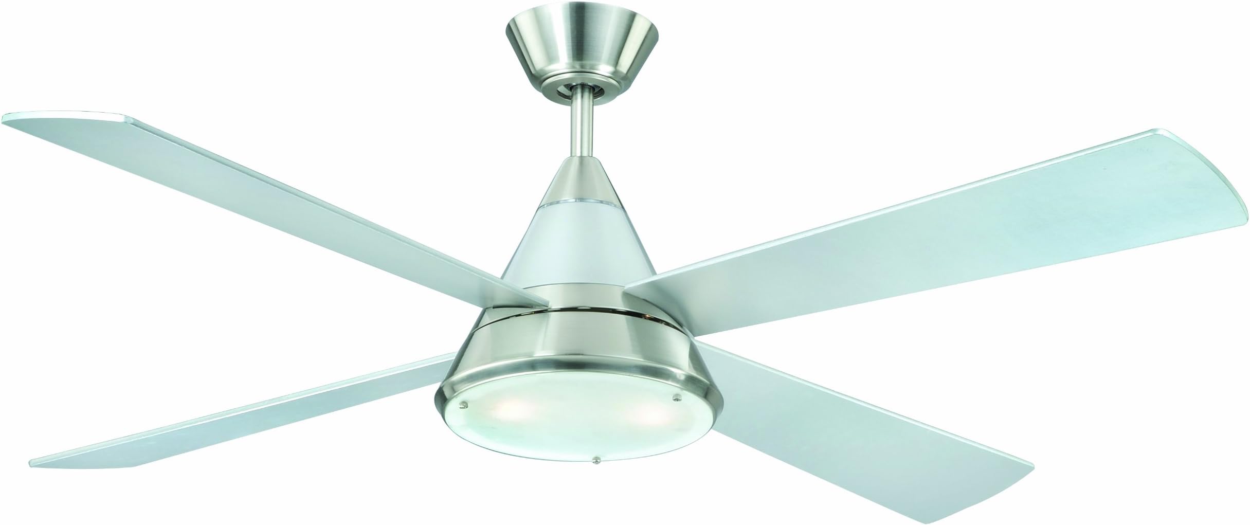 Low Energy Ceiling Fan Cosmos Satin Nickel 52” with Light and Remote Control Blade Colour Silver