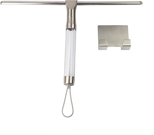 Zadro Escobilla grande de silicona de 12 pulgadas de ancho para ventanas, escobilla de ducha de baño para lavado de autos, gancho grande para colgar