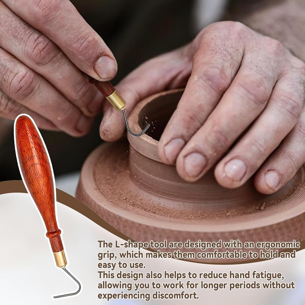Pottery Trimming Tool Kit, narzędzia wolframowe w kształcie litery L + narzędzie do trymowania (30 mm/38 mm/45 mm) dla artystów ceramiki
