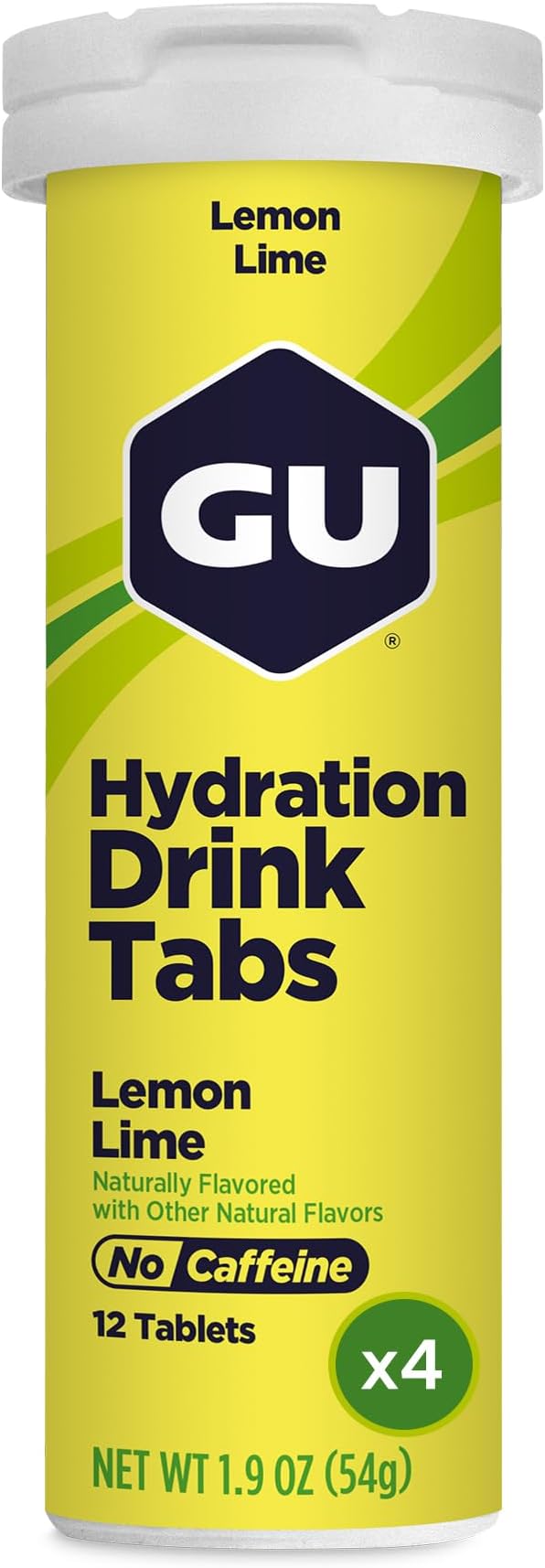 GU Energy Hydration Electrolyte Drink Tablets, (Lemon Lime, 4-Count)