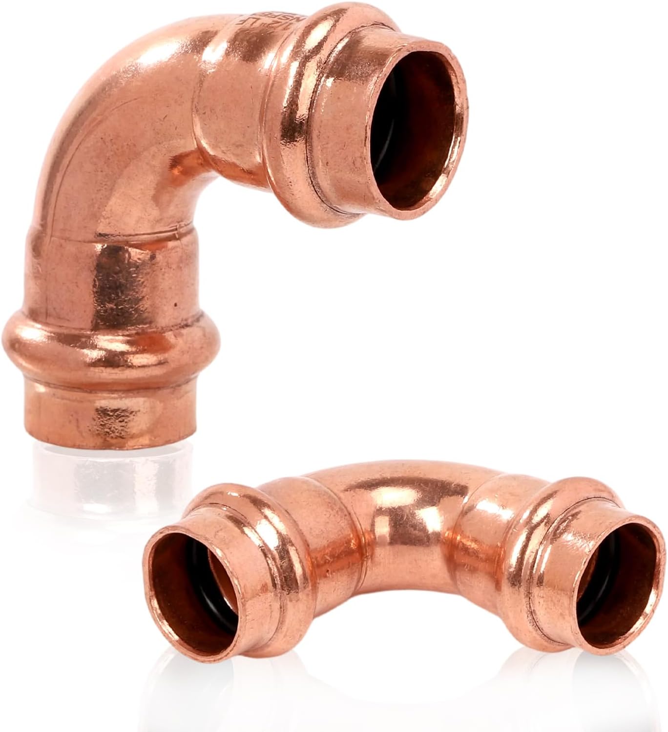 Copper Press Fittings, 3/4" x 3/4" 90-Degree Elbow 10 Pack – No Soldering Required for Fast Installation, Compatible with ProPress Tools for Plumbing & Heating Systems, NSF 61 & cUPC Certified