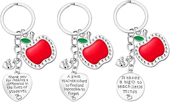 URSMART 3 PCS Teacher Keychains Teacher Appreciation Gifts Thank You for the Difference You Make in Your Students Lives Teachers Day Gifts for Teachers Day