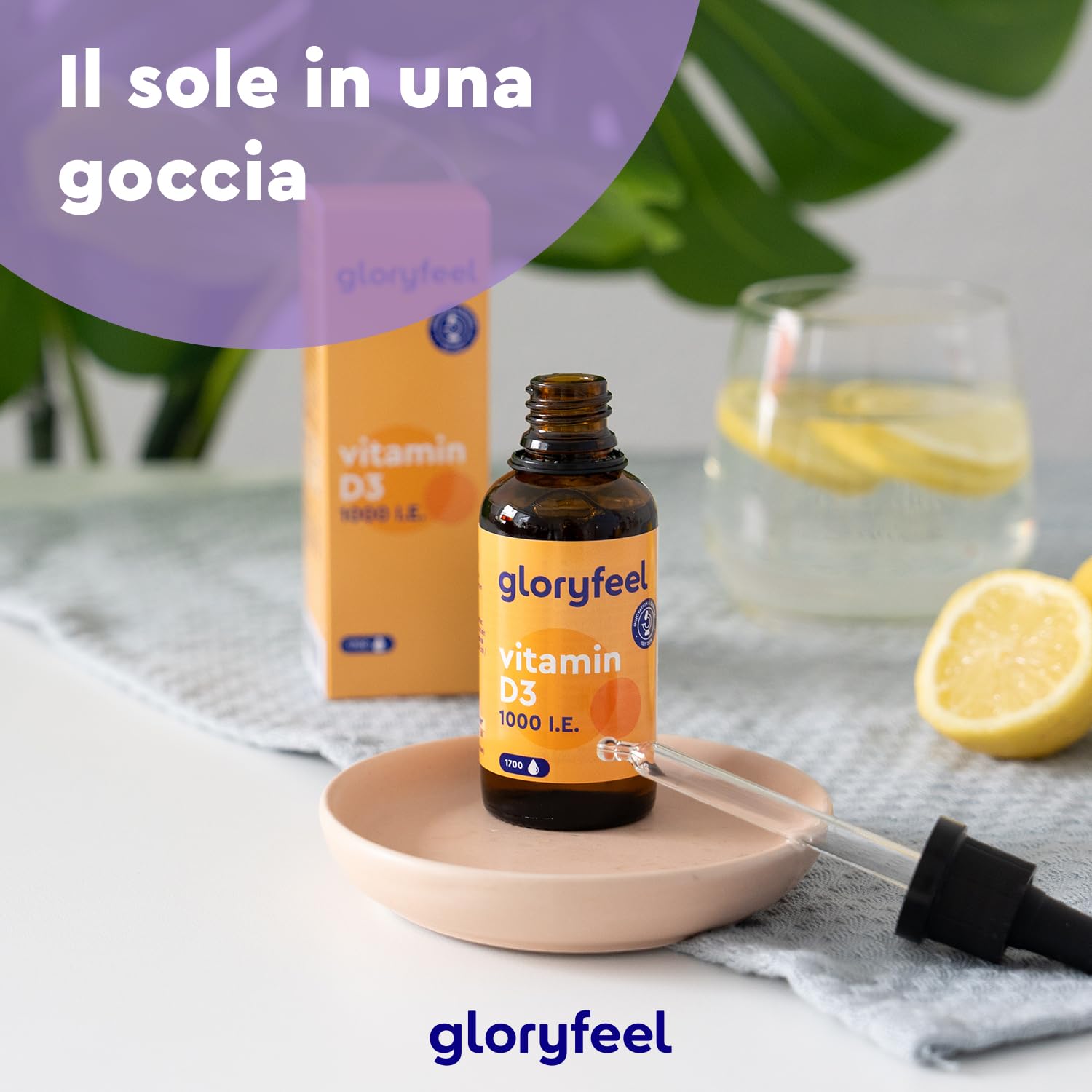 Vitamina D3 1000 UI per Goccia, 50ml (1700 Gocce), Eletto PRODOTTO DELL'ANNO 2025, Supporta Ossa, Denti e Sistema Immunitario, Vitamina D Colecalciferolo, in Olio MCD ad Alta Stabilità