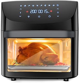 RBFGYIOP Digital Air Fryer Oven 18L1800W Touchscreen Rotisserie Multifunction 10 in 1 LED Display Low Oil Content Hot Air …