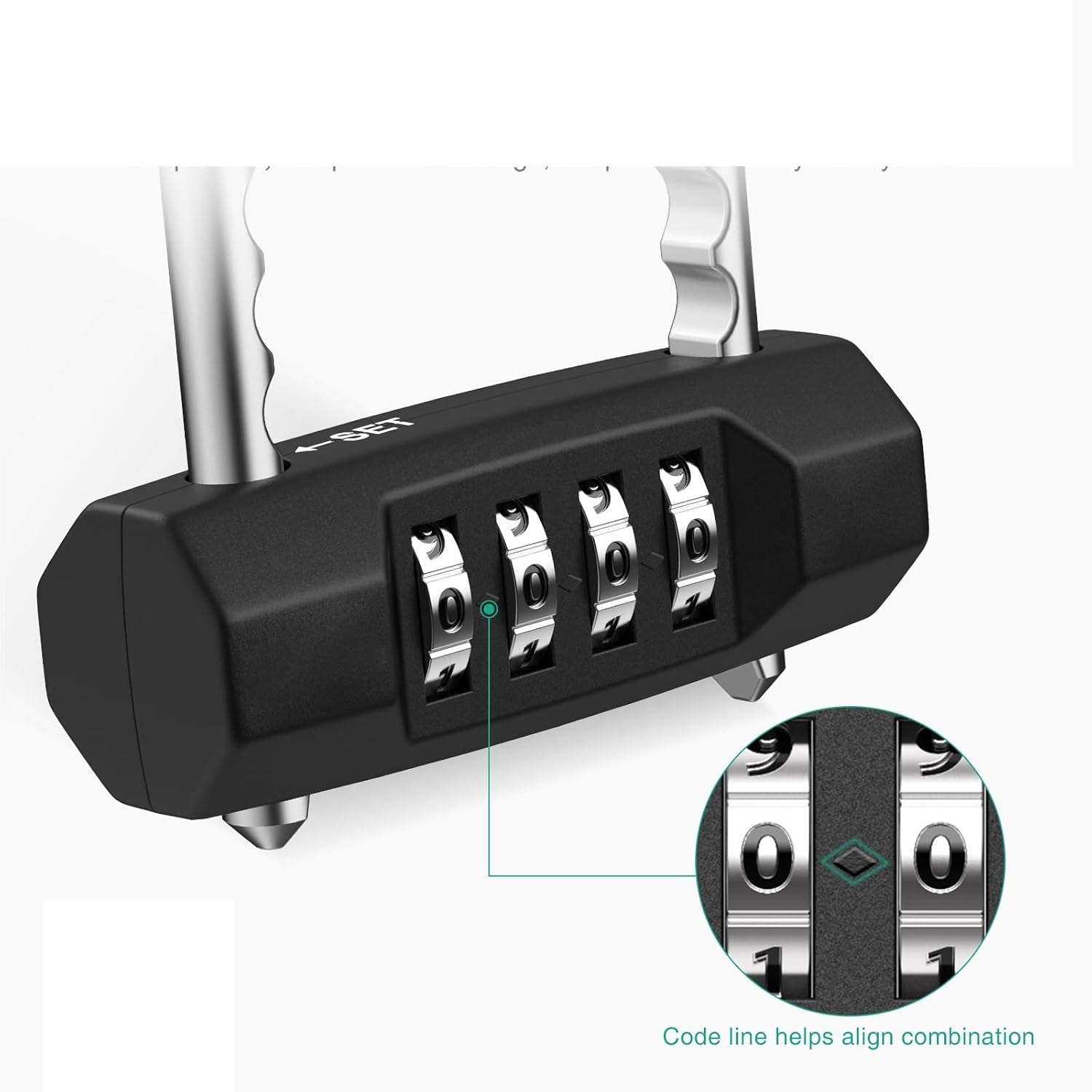 Combination Padlock 4-Digit Number Lock Resettable Locks with Adjustable Shackle 1Pcs