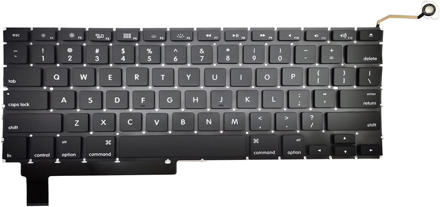 US Keyboard Replacement Compatible with 15" A1286 Mid-2009 2010 2011 2012