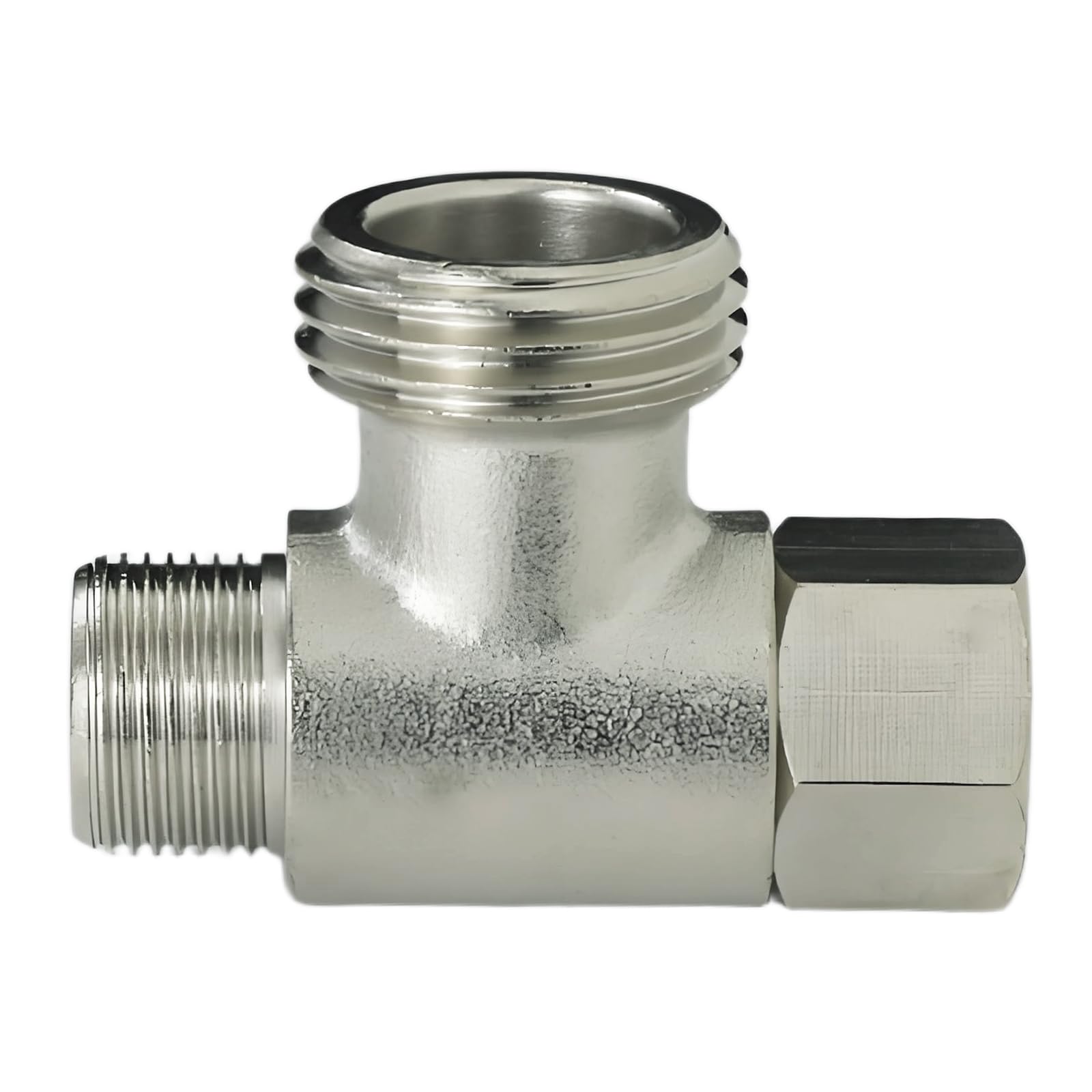 Conector adaptador de 3 vías en T de 3/8 x 1/2 x 3/8 para válvula angular de lavabo
