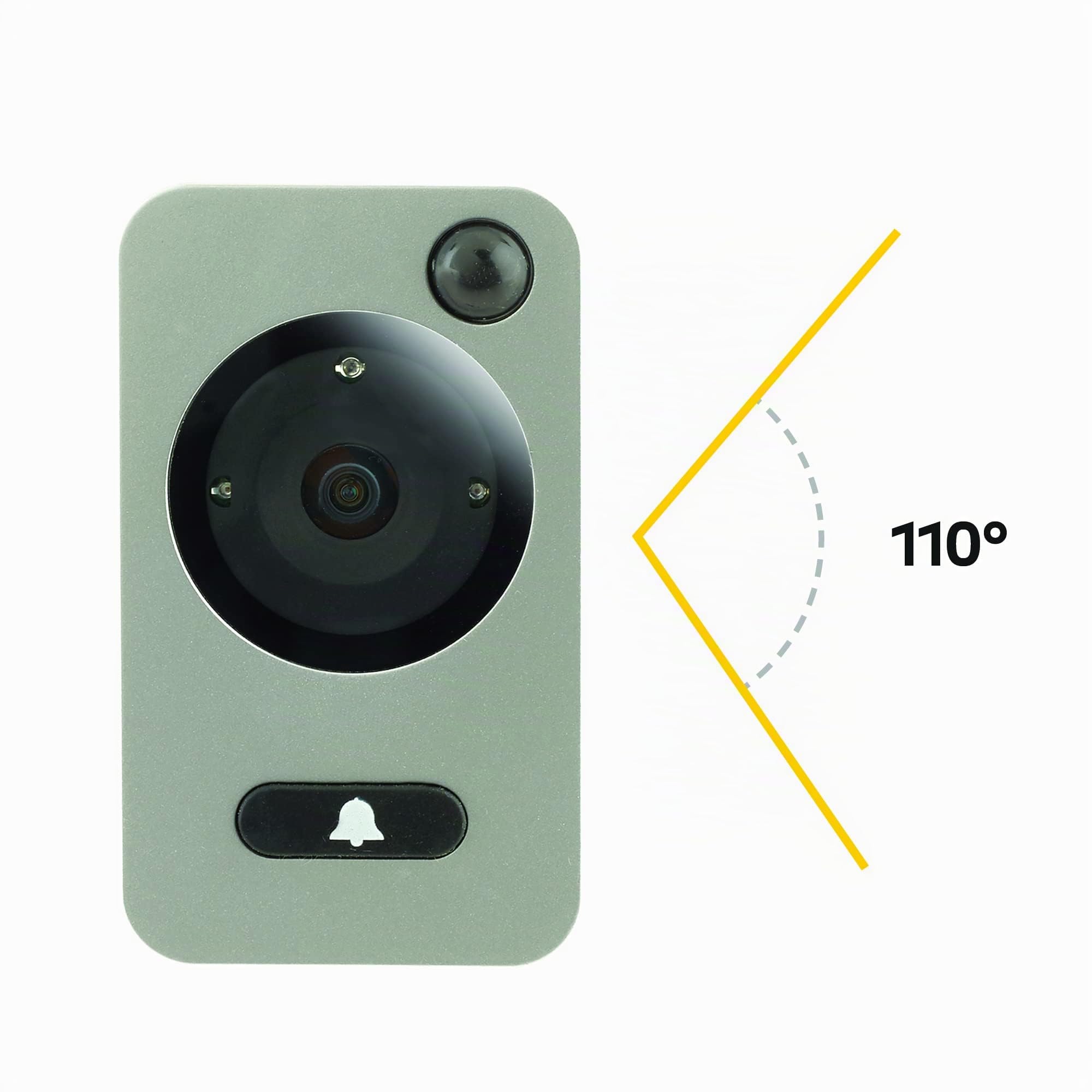 Yale DDV5800 - Judas numérique Enregistreur Photo/vidéo, Ecran LCD 4,3" pour Porte Epaisseur 38 mm-110 mm, Angle Vision 110°, Sonnette de Porte, Enregistrement Image/Vidéo, Carte SD Argent